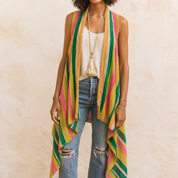 Do Everything in Love x Anthropologie Colorful Neon Soft Shawl Wrap Cardigan OS - Picture 1 of 7